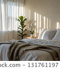 A bedroom in the soft autumn sunlight (Natural Bedroom Series) 131761197