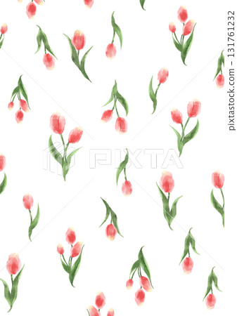 時尚鬱金香水彩插畫素材 131761232