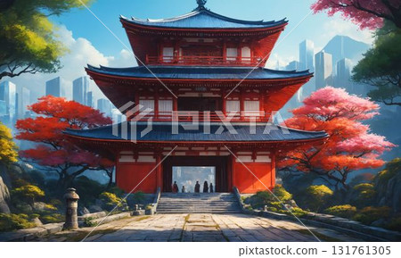 Bentendo Hall and autumn leaves at Kiyomizu-dera Temple 131761305