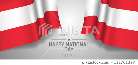 Austria happy national day greeting card, banner with template text vector illustration 131761387