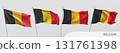 Set of Belgium waving flag on isolated background vector illustration 131761398