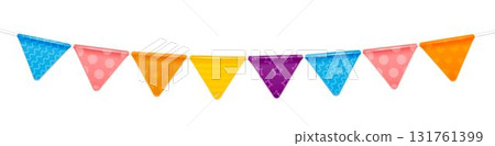 Set of colorful realistic party flags 131761399