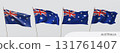 Set of Australia waving flag on isolated background vector illustration 131761407