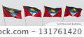 Set of Antigua and Barbuda waving flag on isolated background vector illustration 131761420