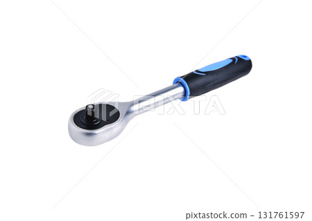 knob for socket wrench, nut ratchet close up isolate knob for socket wrench, nut ratchet close up isolate 131761597