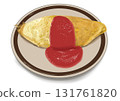 Omelet rice at a Western restaurant 131761820