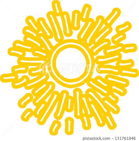 Sun symbols hand drawn, sunshine, sunset, sunlight 131761846