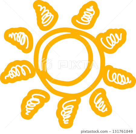 Sun symbols hand drawn, sunshine, sunset, sunlight 131761849