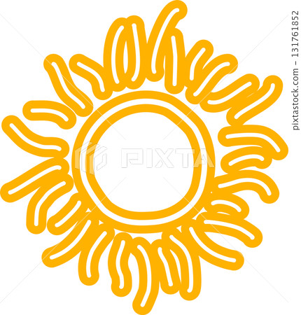 Sun symbols hand drawn, sunshine, sunset, sunlight 131761852