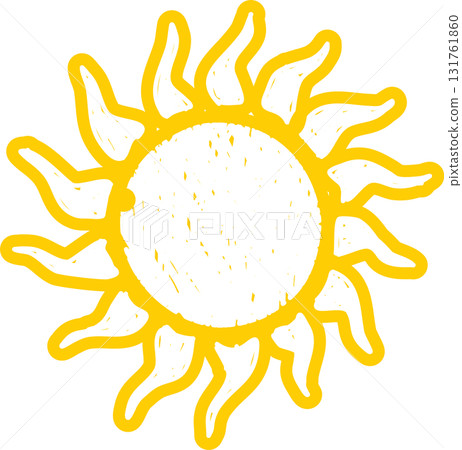Sun symbols hand drawn, sunshine, sunset, sunlight 131761860