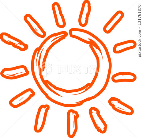 Sun symbols hand drawn, sunshine, sunset, sunlight 131761870