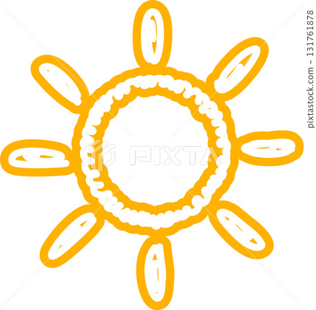 Sun symbols hand drawn, sunshine, sunset, sunlight 131761878