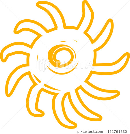 Sun symbols hand drawn, sunshine, sunset, sunlight 131761880