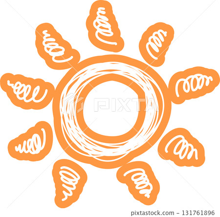 Sun symbols hand drawn, sunshine, sunset, sunlight 131761896