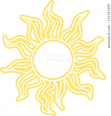 Sun symbols hand drawn, sunshine, sunset, sunlight 131761897