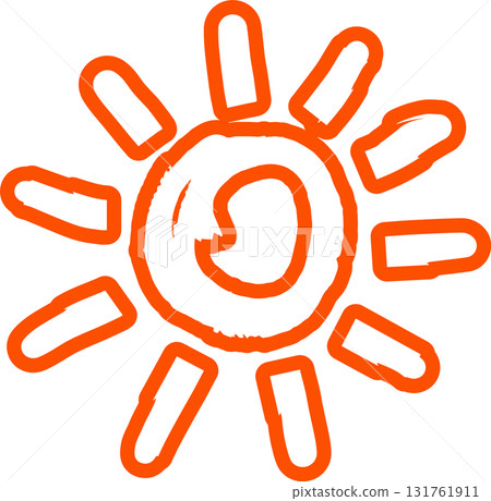 Sun symbols hand drawn, sunshine, sunset, sunlight 131761911