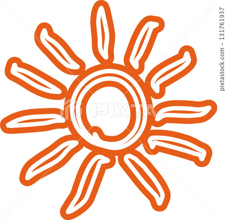 Sun symbols hand drawn, sunshine, sunset, sunlight 131761937
