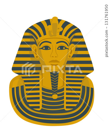 Illustration of Tutankhamun's golden mask Illustration of Tutankhamun's golden mask 131761950