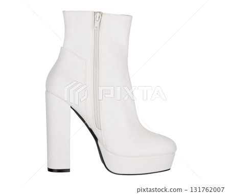 White high heel platform ankle boot 131762007
