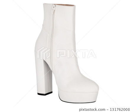 White platform high heel fashion boot 131762008