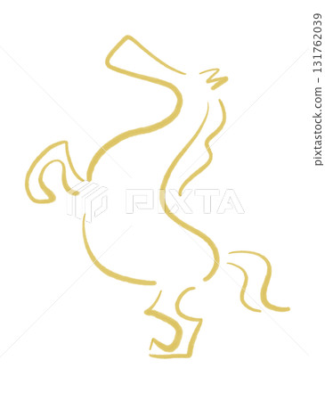 一匹站立的馬的剪影 2026 手繪插圖 一匹站立的馬的剪影 2026 手繪插圖 131762039