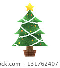 水彩聖誕樹的插圖 131762407