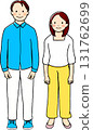 Illustration of a young couple. Color. 131762699
