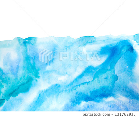 Real Hand Drawn Watercolor Blue Wet Spots Background Real Hand Drawn Watercolor Blue Wet Spots Background 131762933