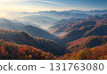 Autumn mountains dyed in vibrant red leaves (2) 131763080