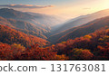 Autumn mountains dyed in vibrant red leaves (3) 131763081