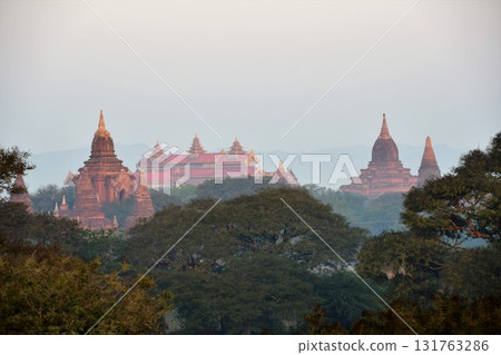 Myanmar, Bagan, Pagodas at Dawn, Archaeological Museum 131763286