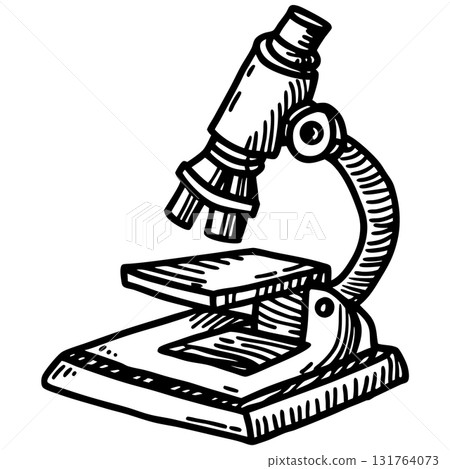 Microscope illustration in vintage hand drawn scientific research, biology analysis, laboratory tool, education concept, AI Generative Microscope illustration in vintage hand drawn scientific research, biology analysis, laboratory tool, education concept, AI Generative 131764073