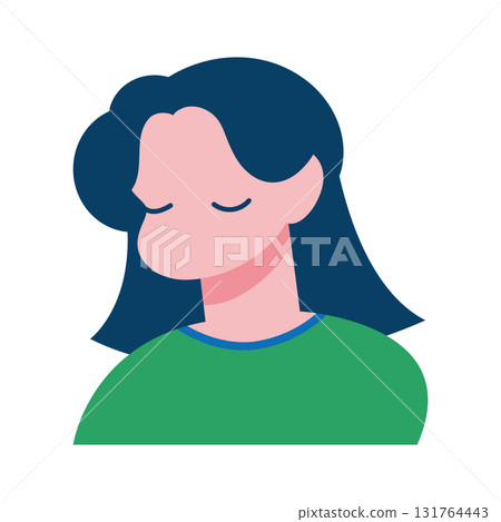 Simple illustration material of a woman's upper body Simple illustration material of a woman's upper body 131764443