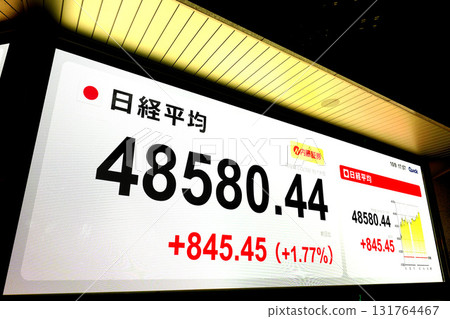 Tokyo cityscape in Japan hits 48,000 yen mark for the first time, reaching a new record high of 48,580 yen 44 sen, stock price/closing price = 9th, Nihonbashi Kabutocho 131764467
