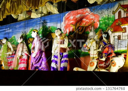 Myanmar, Bagan, puppet show, puppets Myanmar, Bagan, puppet show, puppets 131764768