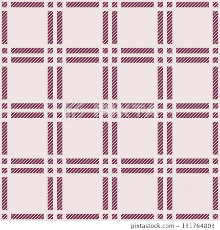 Classic tweed plaid style pattern. Geometric check tablecloth print in wine red color. Classical English background Glen plaid for textile home design. 131764803