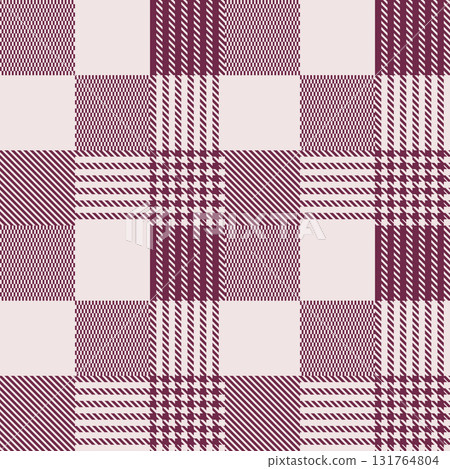 Modern tweed plaid style pattern. Geometric check tablecloth print in wine red color. Classical English background Glen plaid for textile home design. Modern tweed plaid style pattern. Geometric check tablecloth print in wine red color. Classical English background Glen plaid for textile home design. 131764804