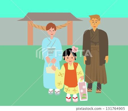 Shichi-Go-San family illustration 131764905