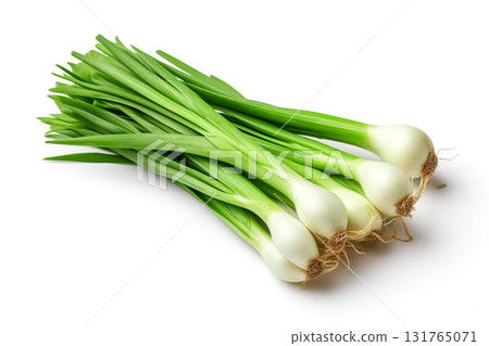 onion leaves on white. green onion feathers isolated on white background onion leaves on white. green onion feathers isolated on white background 131765071
