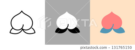 Peach color and monochrome icon set 131765150