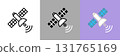 人造衛星彩色和單色圖標集 131765169