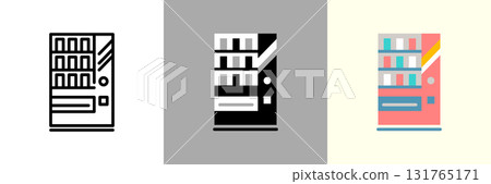 自動販賣機彩色和單色圖示集 自動販賣機彩色和單色圖示集 131765171