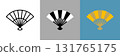 折扇彩色和單色圖示集 131765175
