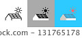 太陽能板彩色和單色圖示集 131765178