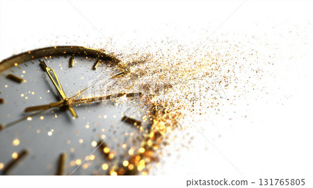 Abstract concept of time and particles of light: the image of time passing 131765805