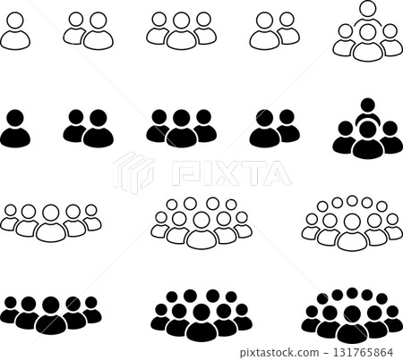 People group icon. Team of worker. User profile symbol. Group of people or group of users. Persons symbol. Vector. 131765864