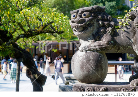 太宰府天滿宮, 狛犬雕像, 石獅守護神, 青空光影, 日本神社 131765870