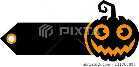 Halloween price tag. Gift tags set. Stickers price. Pumpkin for Halloween with written discount percentages for coupons, social networks, covers, posters, showcase decorations, markets. Vector 131765895