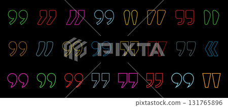 Quotation marks. Black quotes icons set vector. 131765896