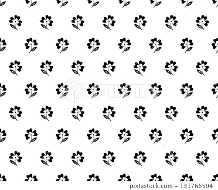 Flower geometric pattern. Seamless vector background. White and black ornament. Ornament for fabric, wallpaper, packaging. Decorative print. Flower geometric pattern. Seamless vector background. White and black ornament. Ornament for fabric, wallpaper, packaging. Decorative print. 131766504
